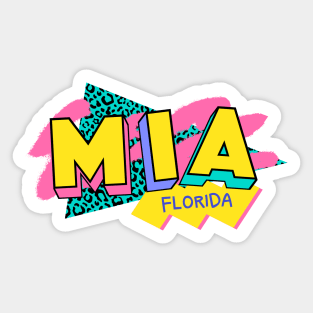 Miami, Florida Retro 90s Logo Sticker